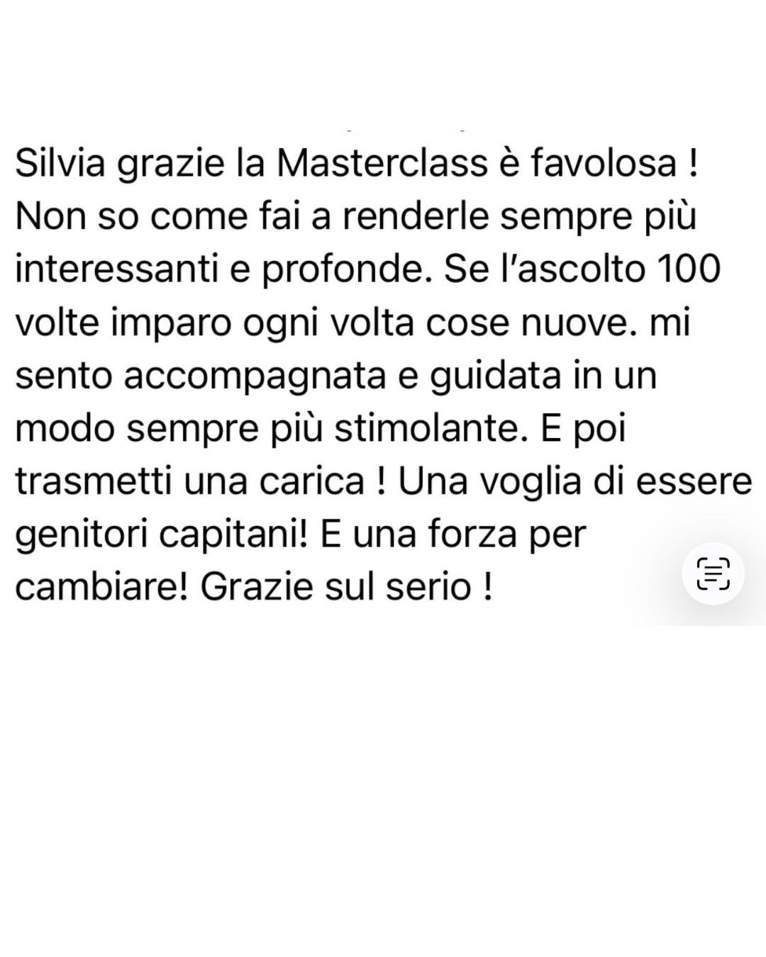 Testimonianze masterclass silvia poletti 2